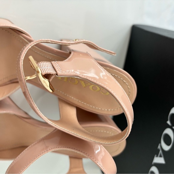 Coach Isabella Patent Pumps Platform Heels Pale Blush 7.5 - Picture 6 of 12
